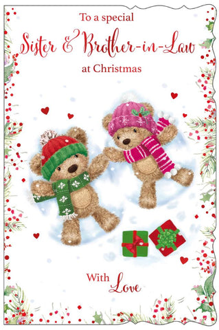 Sister and Brother-in-law Christmas card - cute bears