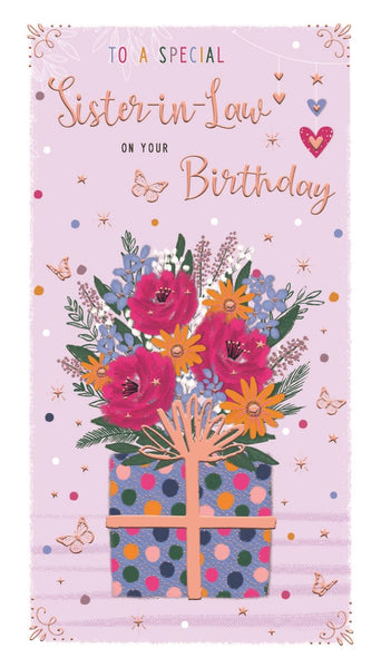 Sister-in-law birthday card - birthday flowers