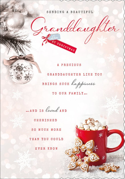 Granddaughter Christmas card - Sentimental verse