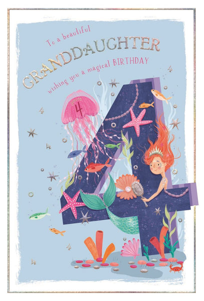 Granddaughter 4th birthday card