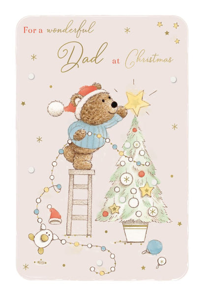 Dad Christmas card- cute bear