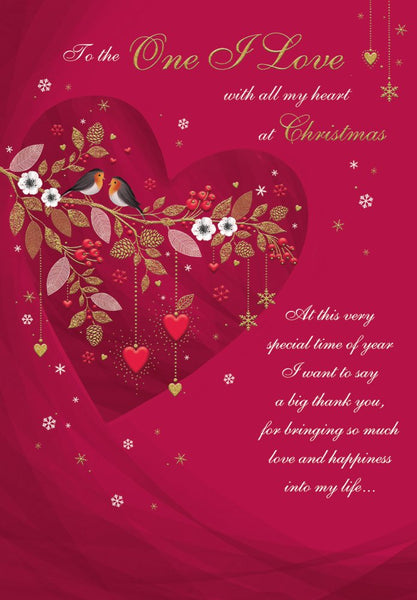 One I love Christmas card - sentimental verse