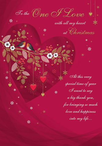 One I love Christmas card - sentimental verse