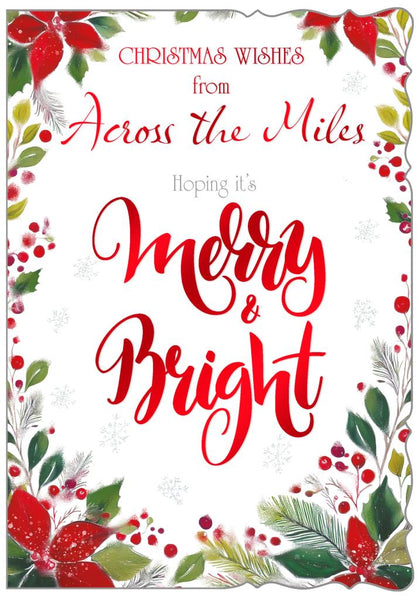 Across the miles Christmas card - festive holly