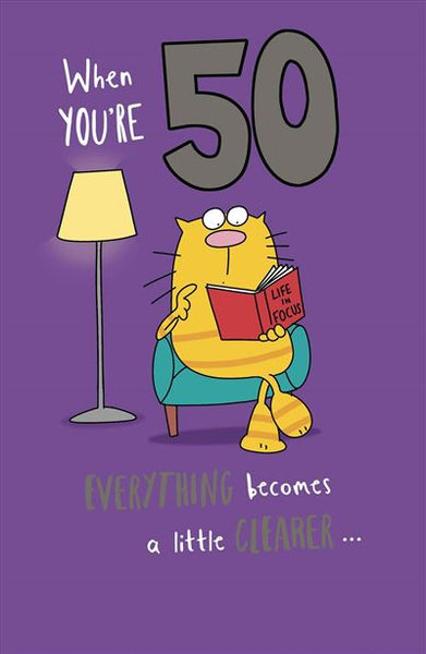 50th birthday card- glasses