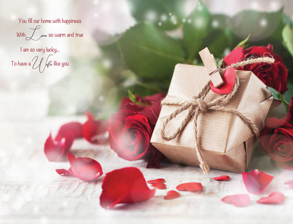 Wife Birthday Card | Roses & Sentimental Verse | Large card