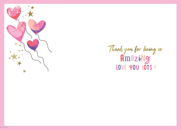 Wife birthday card - heart balloons