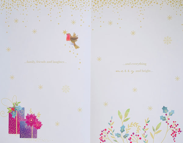 Daughter and Son in law Christmas card - large luxury card