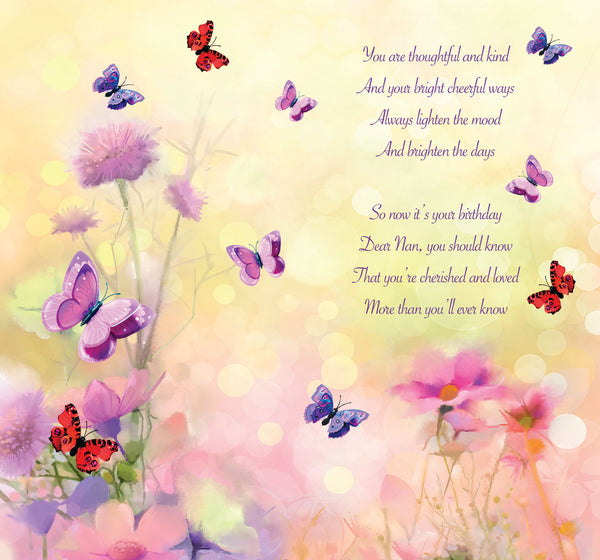 Nan birthday card - sentimental verse