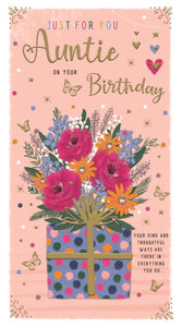 Auntie birthday card - birthday flowers