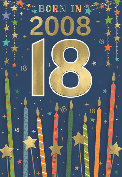 18th birthday card - born in 2008