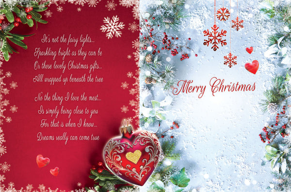 One I love Christmas card - sentimental verse