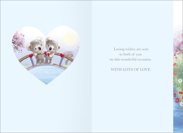 Son and Daughter-in-law anniversary card - cute bears