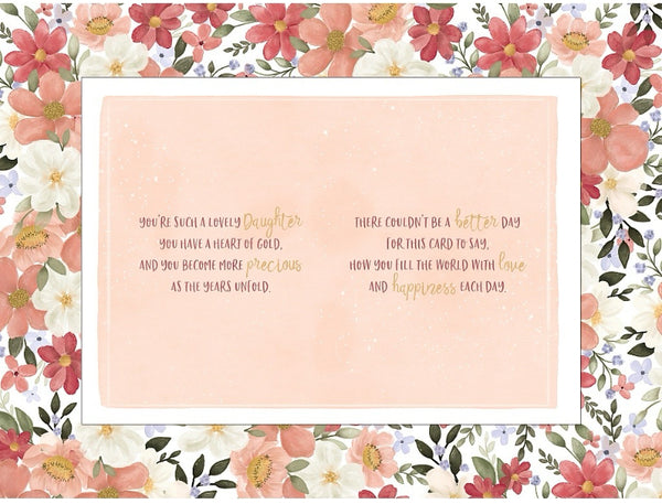 Daughter birthday card - birthday flowers