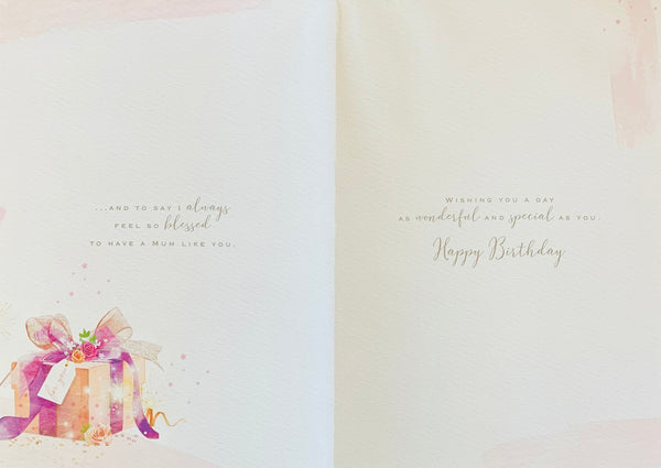 Mum birthday card- flowers and gift