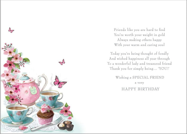 Friend birthday card- birthday tea