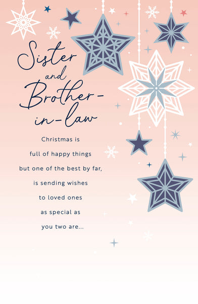 Sister and Brother in law Christmas card- Xmas stars