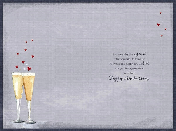 Son and Daughter-in-law anniversary card - champagne