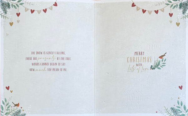 Wife Christmas boxed card - Xmas heart