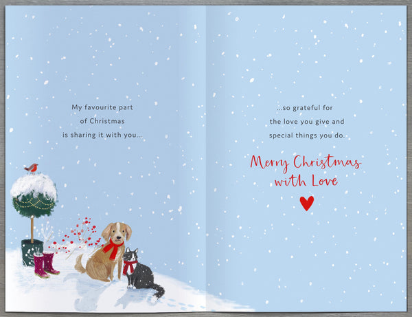 Wife Christmas card- festive home