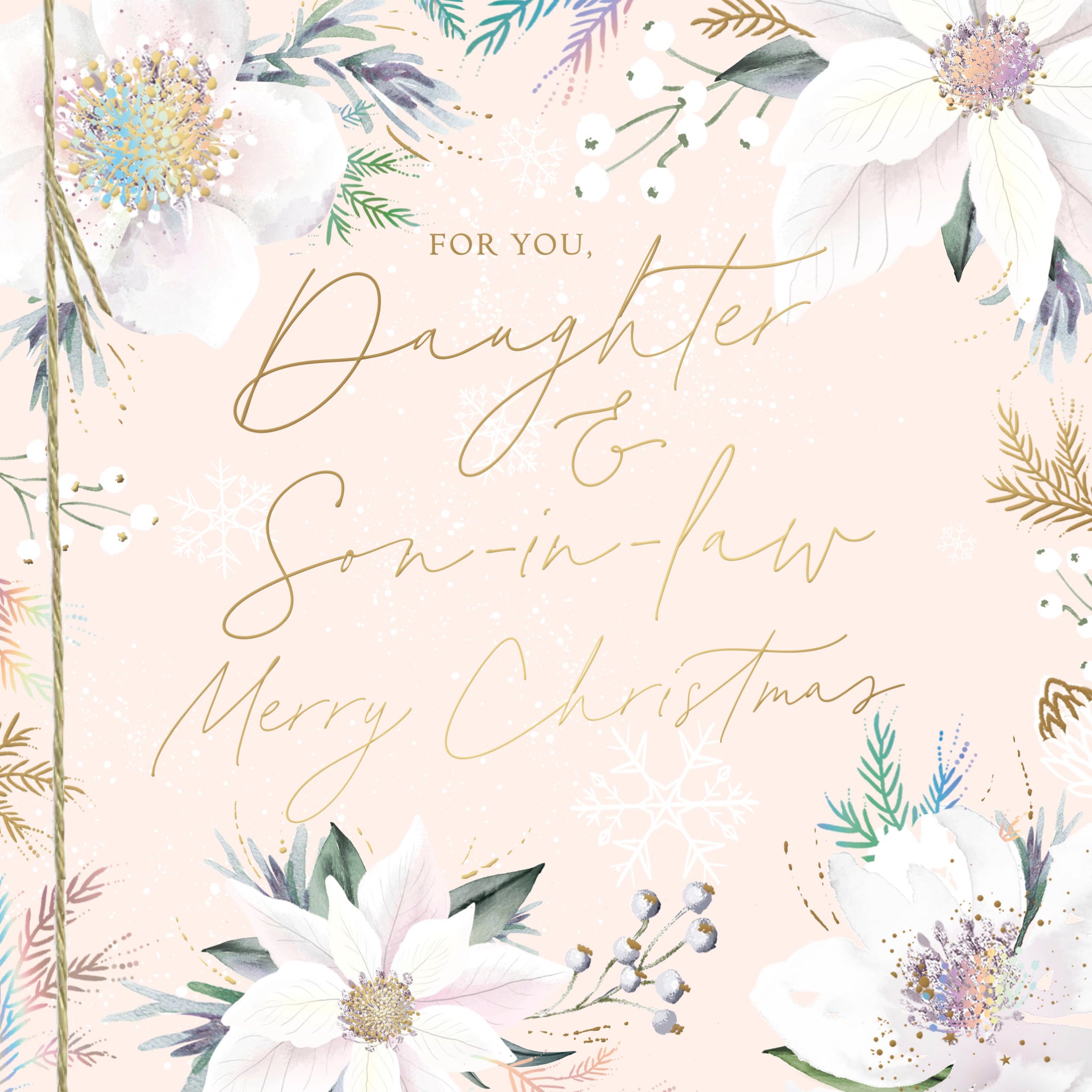 Daughter and Son-in-law Christmas card - Xmas flowers