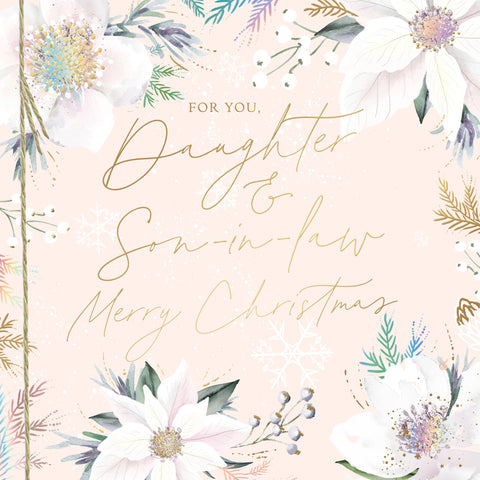 Daughter and Son-in-law Christmas card - Xmas flowers