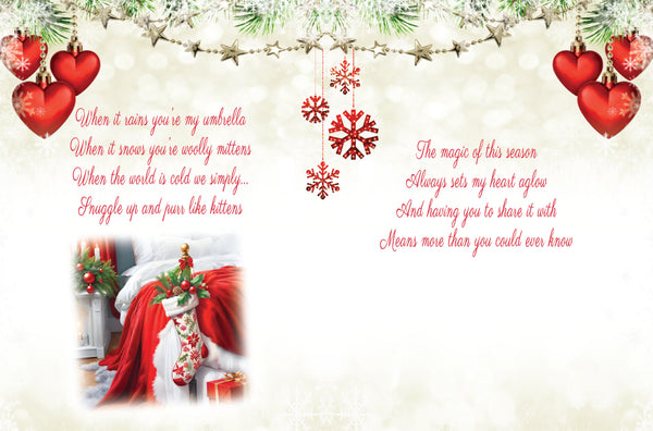 Lady in my life Christmas card - sentimental verse - Large card