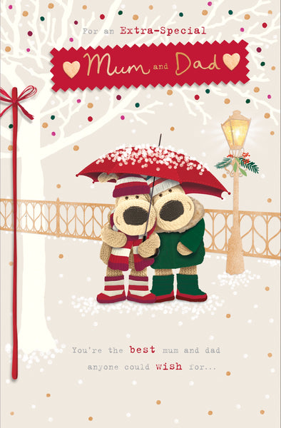 Luxury Mum and Dad Christmas card - Boofle