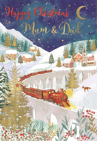 Mum and Dad Christmas card- Xmas train