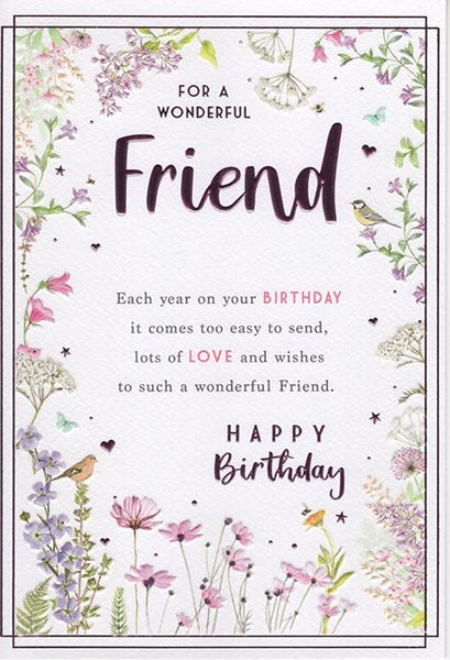 Friend birthday card - flowers