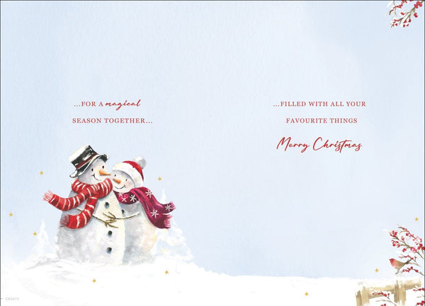 Brother and Sister-in-law Christmas card - cute snow couple