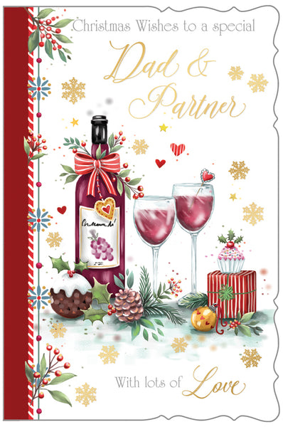 Dad and Partner Christmas card - traditional