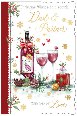 Dad and Partner Christmas card - traditional
