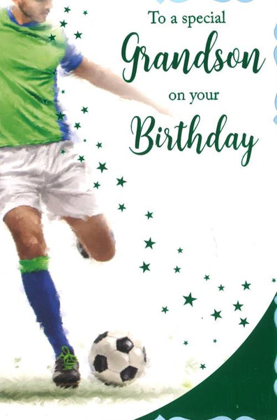 Grandson birthday card - football
