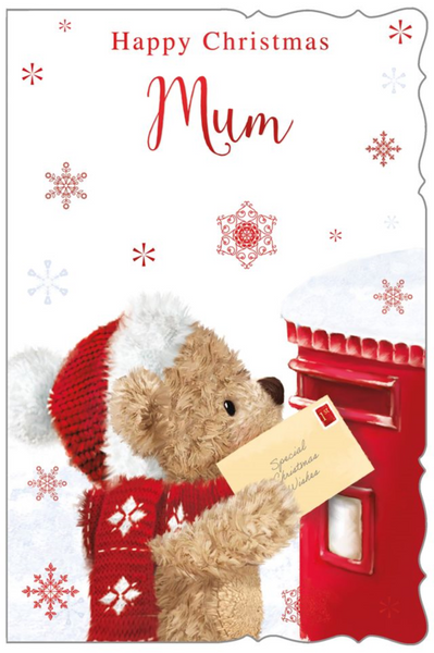 Mum Christmas card - cute bear