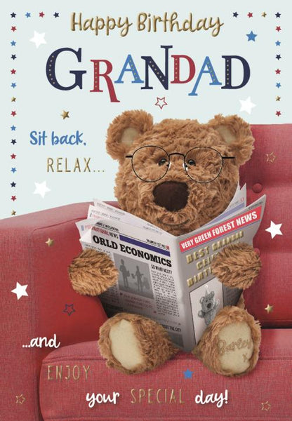 Grandad birthday card - Barley bear