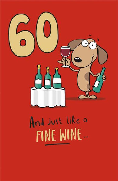 60th birthday card- fine wine