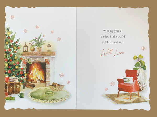 Neighbours Christmas card - festive fireside