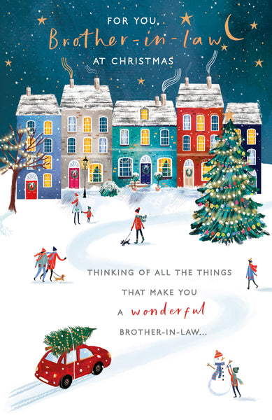 Brother-in-law Christmas card - festive town