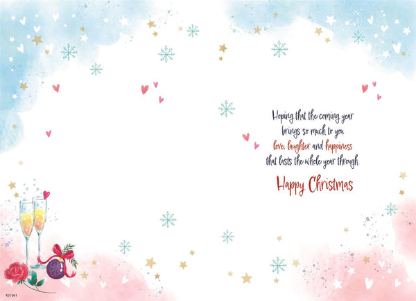 Son and Fiancée Christmas card - Christmas celebrations