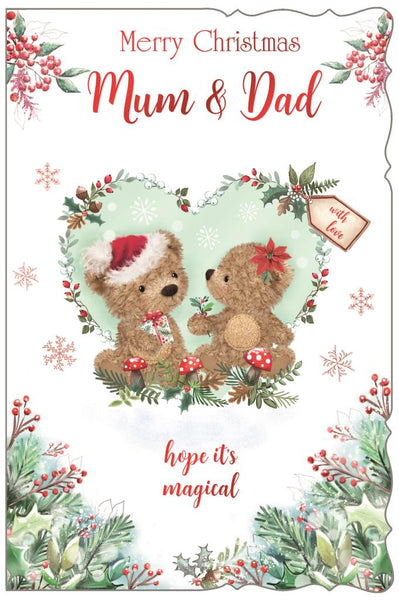 Mum and Dad Christmas card - cute bears