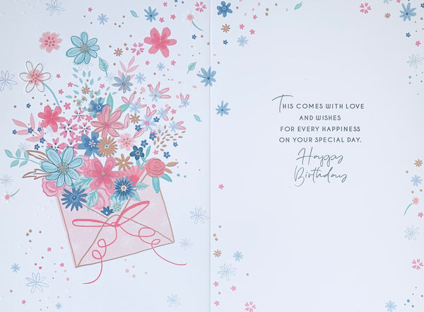 Auntie birthday card - flowers