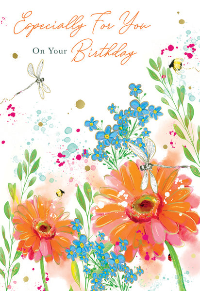 General birthday card for her- bright flowers