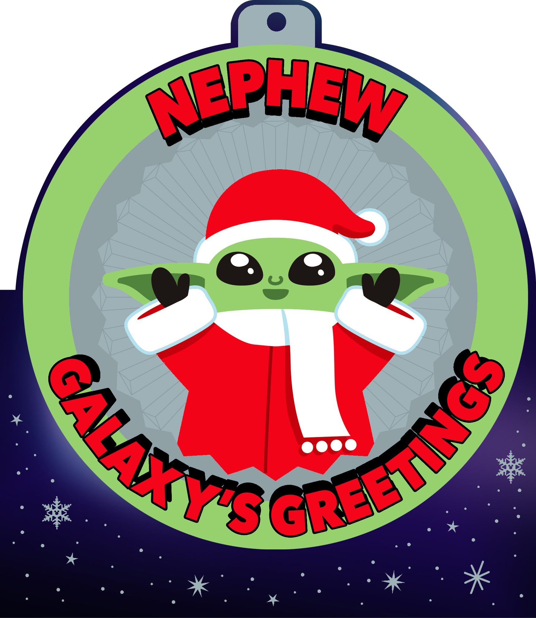 Nephew Christmas card - Grogu