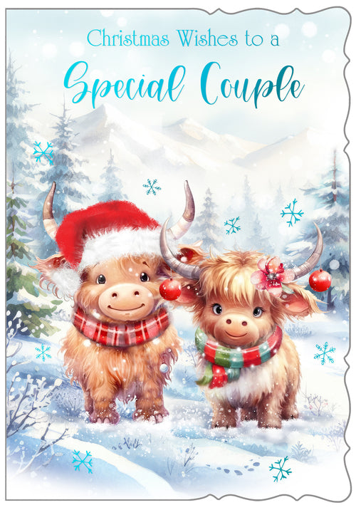 Special couple Christmas card - cute cows