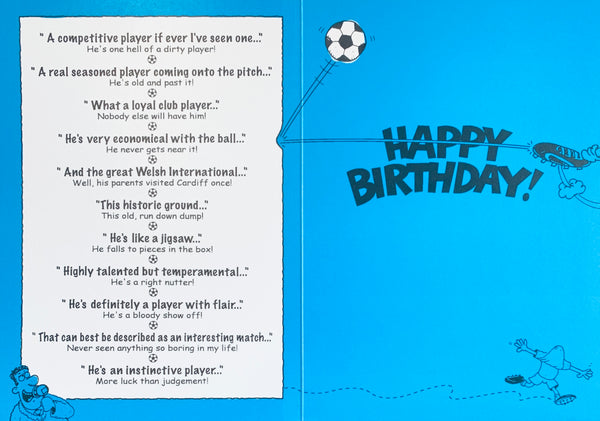 Funny birthday card - football
