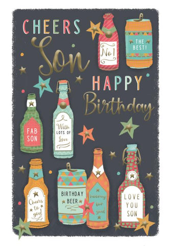 Son birthday card - birthday drinks