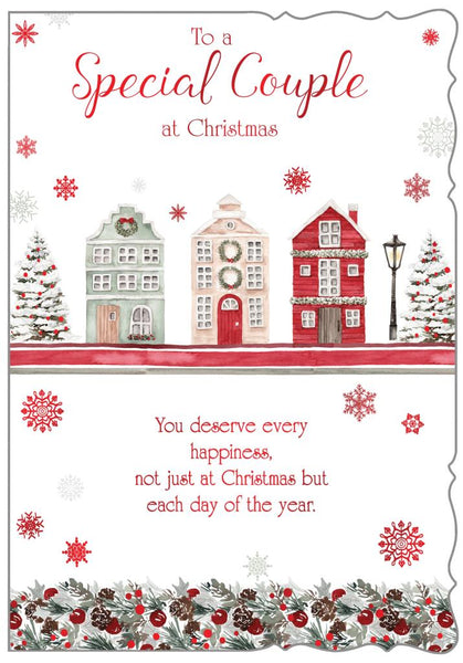 Special couple Christmas card - festive town