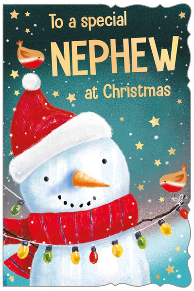 Nephew Christmas card - cute snowman
