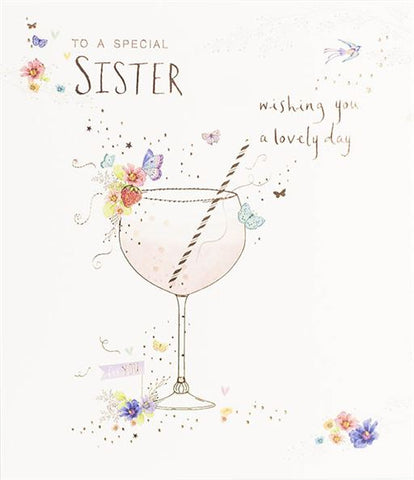 Sister birthday card- birthday gin